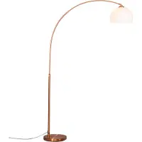 QAZQA Moderne booglamp koper met witte kap - Arc Basic