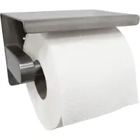 Mueller toiletrolhouder met planchet 304-RVS