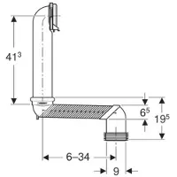 Geberit aansluitset closet horizontaal met sprongbocht