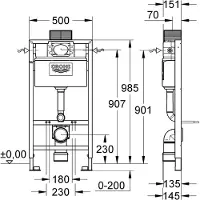 GROHE Rapid SL wc element laag 1 meter