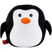 Blokker Cuddlebug Reiskussen Pinguin 2-in-1 Nekkussen 30 Cm Zwart/wit