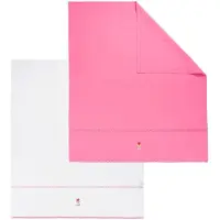 Lief! ledikantlaken 100x150 cm wit/roze (2 stuks)