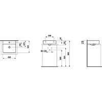 Laufen Val fontein 45x42cm met 1 kraangat met overloop wit