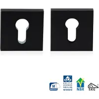 GPF bouwbeslag GPF Vierkante veiligheidsrozet 55x55x10mm SKG*** zwart