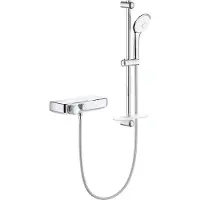 GROHE Grohtherm Smartcontrol Doucheset - thermostatische douchekraan - met glijstangset - 60cm - ronde handdouche - 3 straalsoorten - gladde doucheslang - met zeepschaal - chroom 34720000
