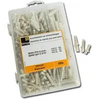 Sencys Vollewandplug Kunststof - Diam. 5x25mm, 6x30mm, 8x40mm - 260 Stuks