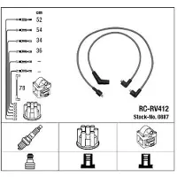 Ngk Bougiekabelset RC-RV412 NGK voor ROVER 200 Hatchback (XW) bouwjaar 1989.10-1995.12