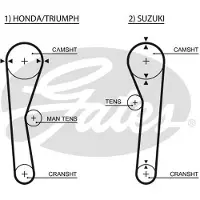 Gates Getande riem 5019 Gates voor o.a. HONDA, SUZUKI, TRIUMPH