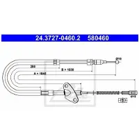 Ate Handremkabel 24.3727-0460.2 ATE voor o.a. MERCEDES-BENZ