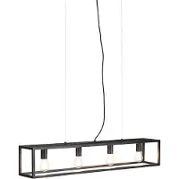 QAZQA Industriële hanglamp zwart 4-lichts - Cage 4