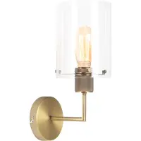 QAZQA Moderne wandlamp brons met glas - Dome