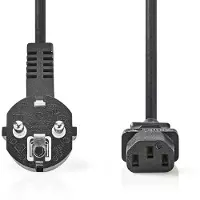 White Label C13 kabel voor netstroom (10 meter, Haaks, huismerk)