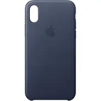 Apple iPhone X Leather Back Cover Blauw