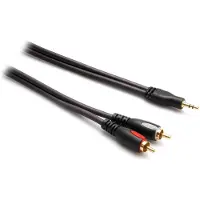 G&BL 687, kabel jack 3,5mm- 2x RCA verguld 1.5m, zwart