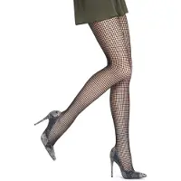 Oroblu Clara mode vierkante visnet panty Maat S/M Kleur Military 6
