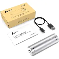 Aukey Powerbank 20000 mAh - Draagbare Oplader met 2 USB Poorten, AiPower Technologie, Geïntegreerde Zaklamp, LED Batterij Indicator – Wit
