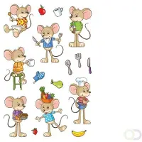 Herma 6389 Stickers MAGIC Grappige muizen, transpuffy