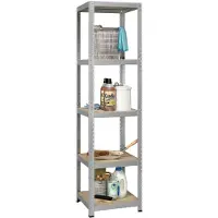 Avasco Stellingkast - Opbergrek vierkant - 5 planken 175kg - Zilver 176x45x45cm