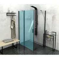 Polysan Zoom Line Black zijwand 100cm antikalk