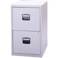 Bisley Home Staal Archiefkast 2 Lades Afsluitbaar 413 x 400 x 672 mm Lichtgrijs