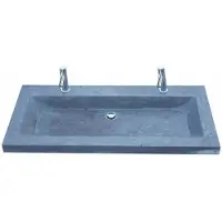 Lambini Designs Novara wastafel natuursteen 100cm met 2 kraangaten
