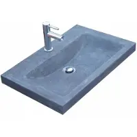 Lambini Designs Novara compacte wastafel natuursteen 60cm met kraangat