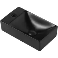 SaniGoods Compact fontein links 37.5x21.5x10cm mat zwart