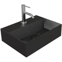 Salenzi Fontein Spy 40x30 cm Mat Zwart (inclusief bijpassende waste)