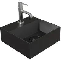 Salenzi Spy Fontein met clickwaste 30x30 cm mat zwart