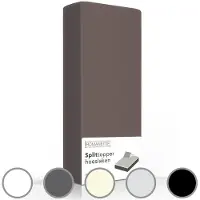 Romanette Split Topper Hoeslaken Ivoor (Katoen)-180 x 210 cm