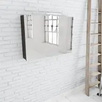 Zaro Beam donker eiken spiegelkast 100x70x16cm 2 deuren