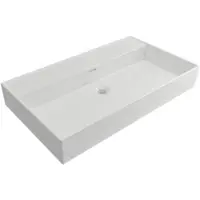 Plieger Kansas wastafel zonder kraangat met overloop 80x45cm wit 271075