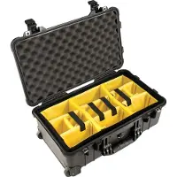 Peli 1514 zwarte trolley met dividers 501x279x193 mm
