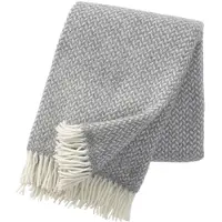 Klippan Yllefabrik Polka wollen plaid grijs