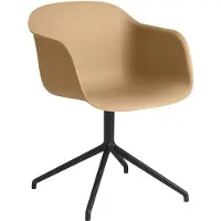 Muuto Fiber armchair swivel voet bureaustoel oker-zwart