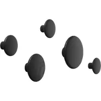 Muuto Dots Wood Coat Hooks Black | Set of 5
