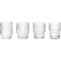 Ferm Living Waterglas Ripple Clear 200 ml (Set van 4)