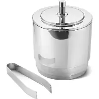 Georg Jensen Manhattan ijsemmer met tang roestvrij staal