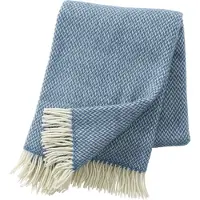 Klippan Yllefabrik Pulse wollen plaid china blue (blauw)