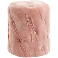 Nordal Velvet poef met knopen - roze