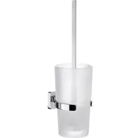 Smedbo Ice Toiletborstelhouder Chroom Met Matglas Glas - Messing - Accessoires, Toilet accessoires, Toiletborstelhouders - 7391447077353