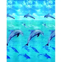 Kleine wolke Dolphin douchegordijn b180xh200 cm, multicolor