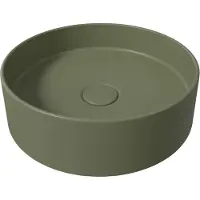 Salenzi Hide Circle opbouw wastafel waskom mat legergroen 40x12cm