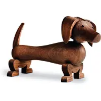 Kay bojesen hond 18,5 cm walnoot