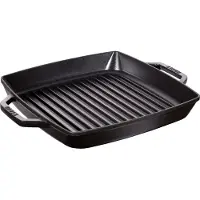 Staub Grillpan met 2 handgrepen - vierkant - 23x23cm - zwart