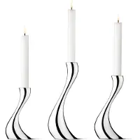 Georg Jensen Cobra kaarsenhouder 3-stuks roestvrij staal