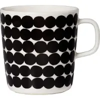 Marimekko Räsymatto mok 4 dl zwart-wit