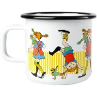 Muurla Pippi longstocking emaillen mok 3,7 dl White