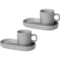 Blomus Espressokopje met schoteltje PILAR, set van 2 stuks, lichtgrijs,