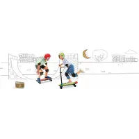 Chillafish Skateboard en Step 2-in-1 - Kinderstep omvormbaar naar Skateboard - Zwart - Jongens en meisjes 3 jaar en ouder - Verstelbaar stuur - Model Skatieskootie 2